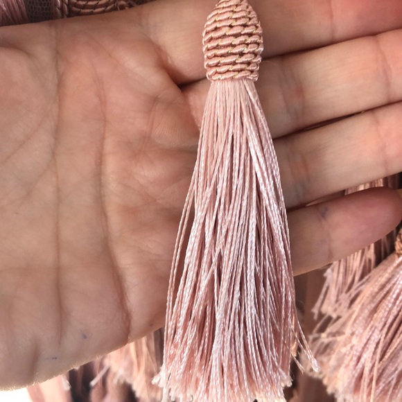 Balmain inspired cocktail dress w tassels & pearls - Picture 7 of 8